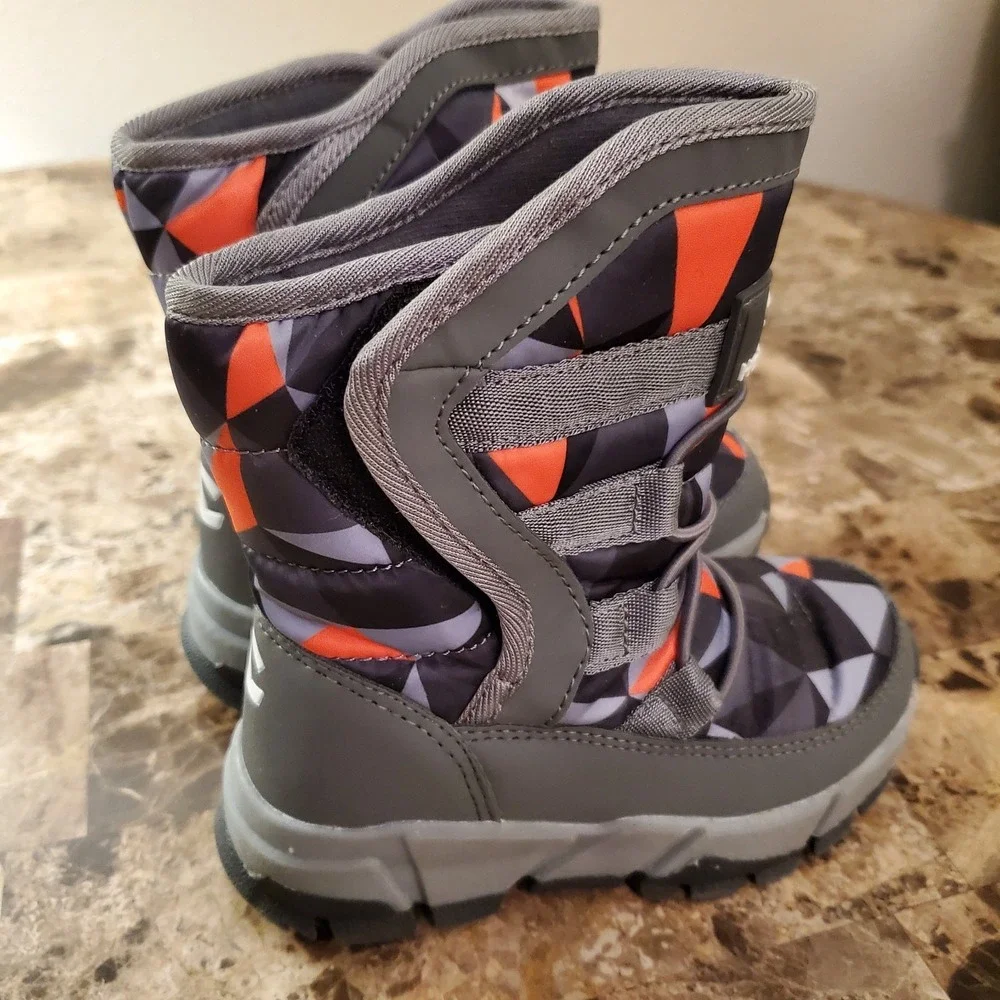 Hobibear Toddler Winter Snow Waterproof Boots Kids‎ Size 26EU/ 9.5US Gray Multi